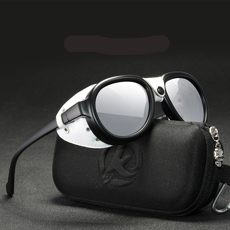 Steampunk Men and Women Soft Leather Pilot Sunglasses
