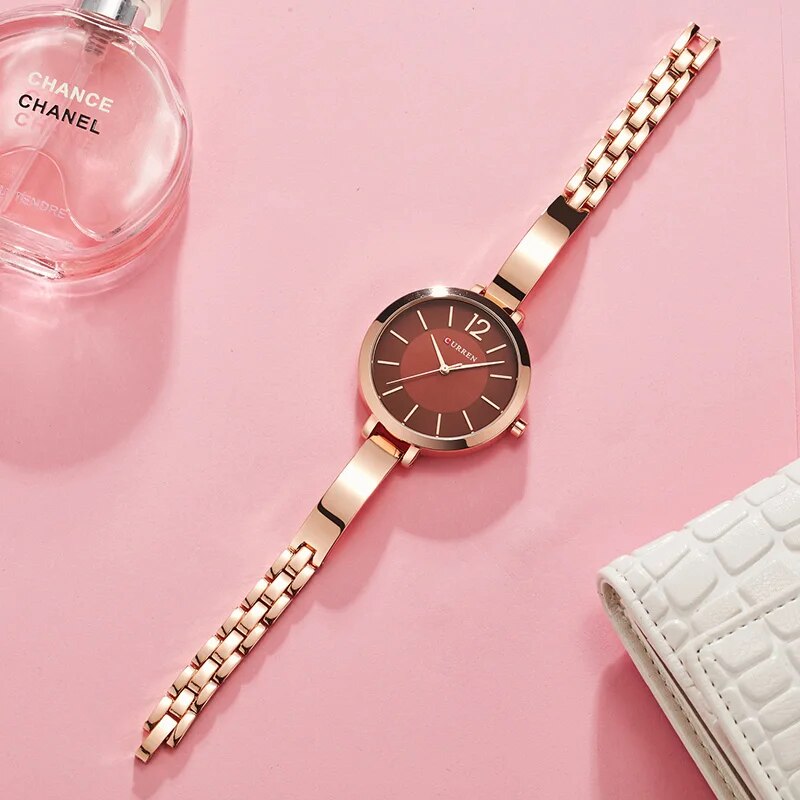 Stainless Steel Ultra Thin Quartz Watch Female Clock Women's Watch