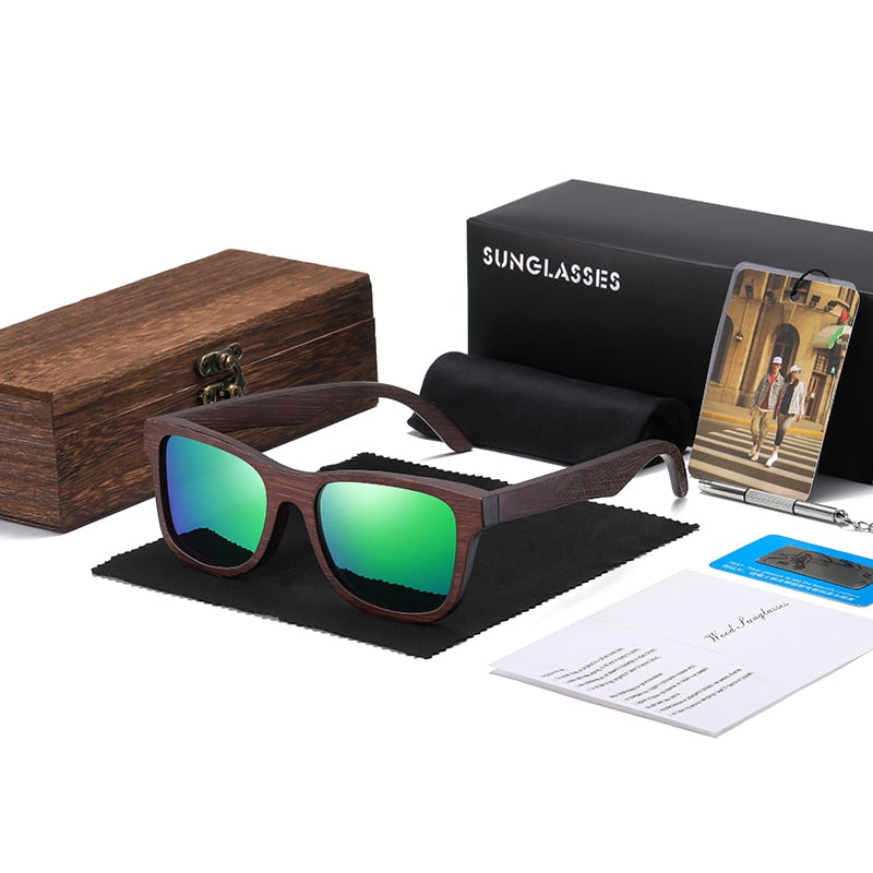 Natural Bamboo Wooden Sunglasses Handmade Polarized Glasses