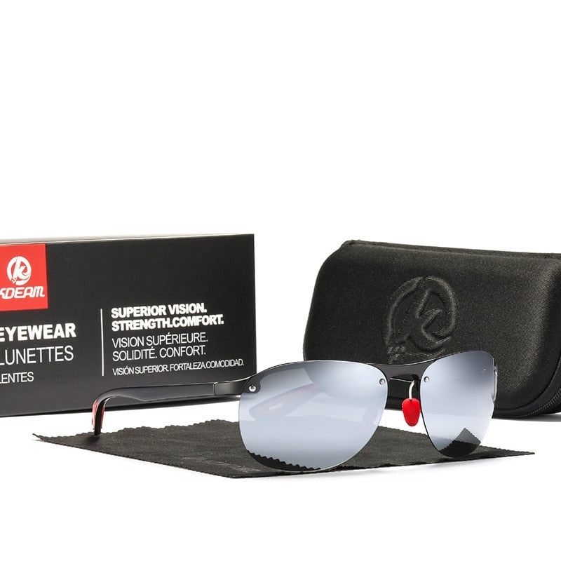 Rimless Oval Polarized TAC Polarization Lenses Men Sunglasses