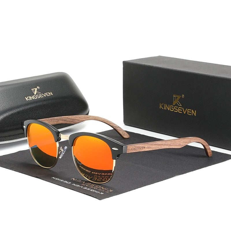 Handmade Black Walnut Wooden Polarized UV400 Sunglasses