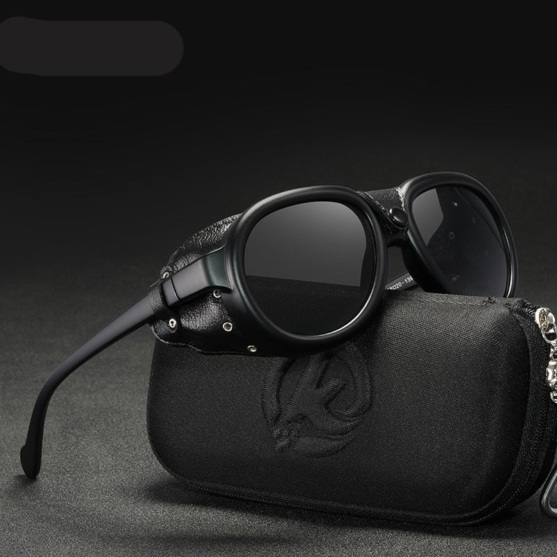 Steampunk Men and Women Soft Leather Pilot Sunglasses