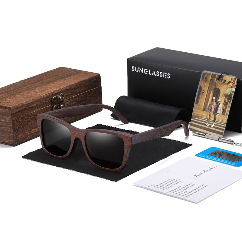 Natural Bamboo Wooden Sunglasses Handmade Polarized Glasses