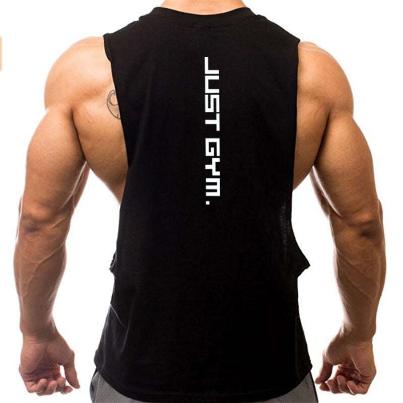 Brand Just Gym Clothing Fitness Men Sides Cut Off T-shirts Workout Sleeveless Vest