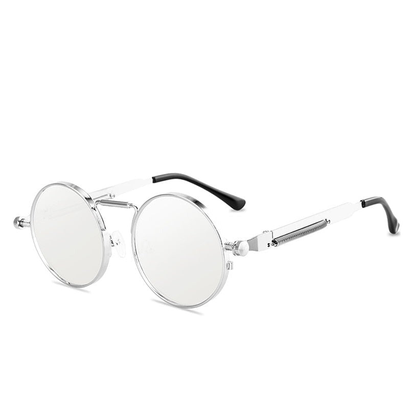 Vintage Punk Style Retro Round Metal Frame UV400 Sunglasses