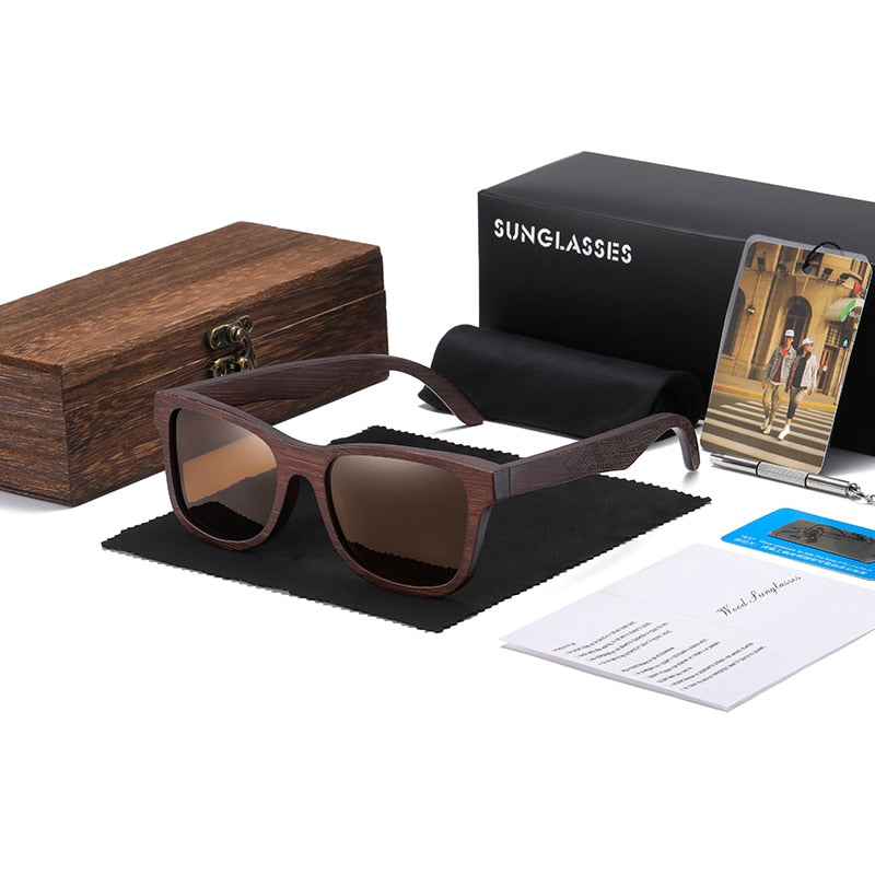 Natural Bamboo Wooden Sunglasses Handmade Polarized Glasses