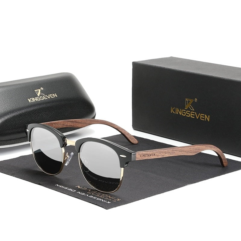 Handmade Black Walnut Wooden Polarized UV400 Sunglasses