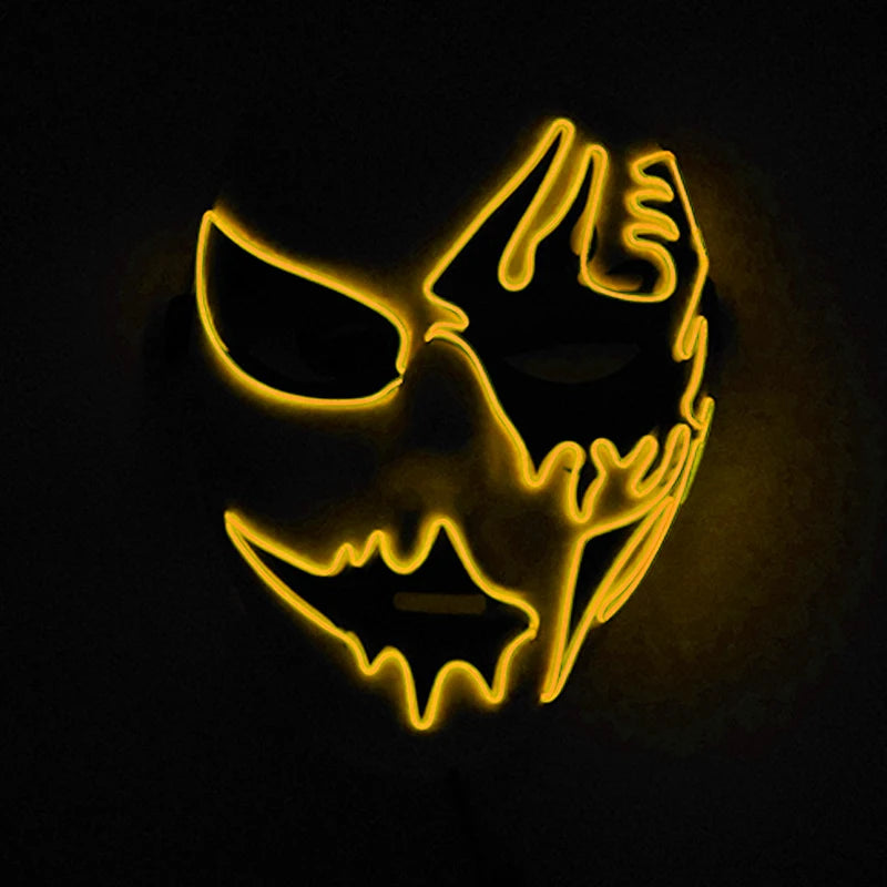 Neon Light LED Mask LED Halloween Scary Mask Cosplay Party Masque Masquerade