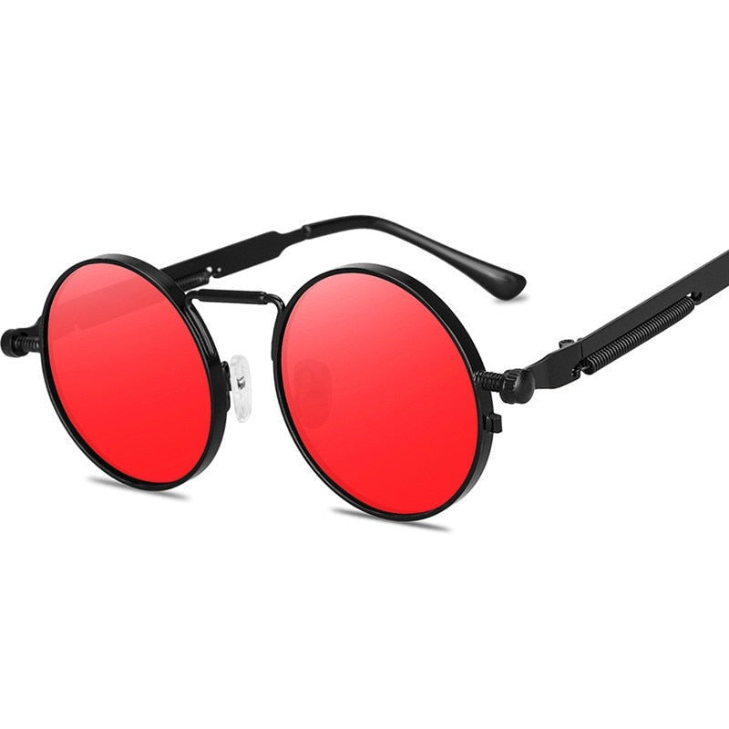 Vintage Punk Style Retro Round Metal Frame UV400 Sunglasses