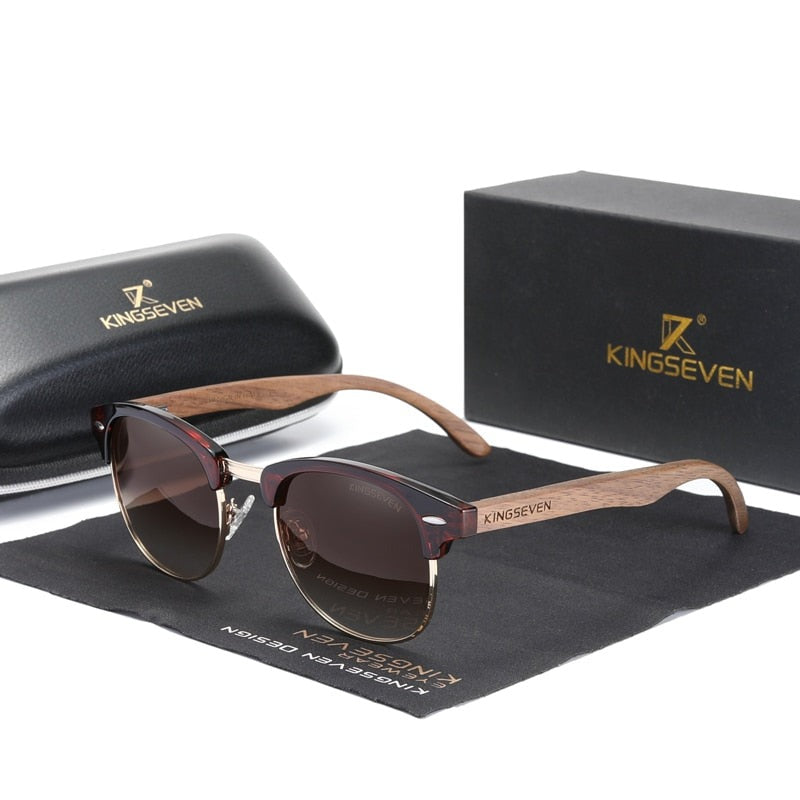 Handmade Black Walnut Wooden Polarized UV400 Sunglasses
