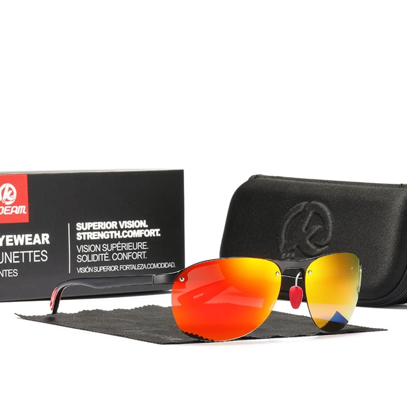 Rimless Oval Polarized TAC Polarization Lenses Men Sunglasses