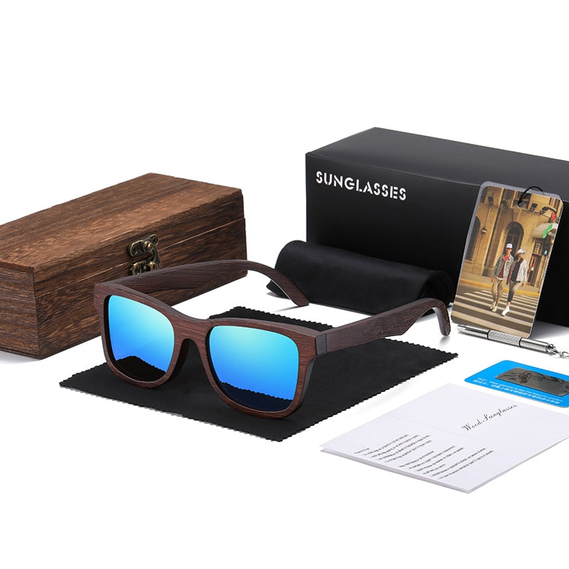 Natural Bamboo Wooden Sunglasses Handmade Polarized Glasses