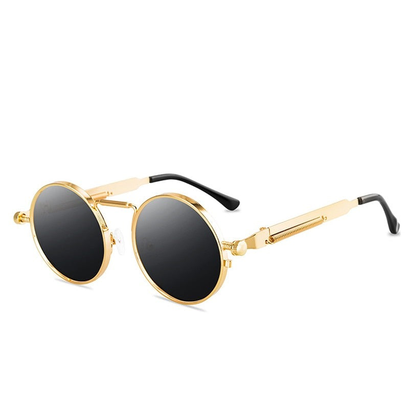 Vintage Punk Style Retro Round Metal Frame UV400 Sunglasses