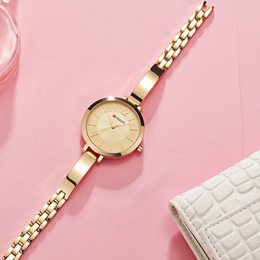 Stainless Steel Ultra Thin Quartz Watch Female Clock Women's Watch