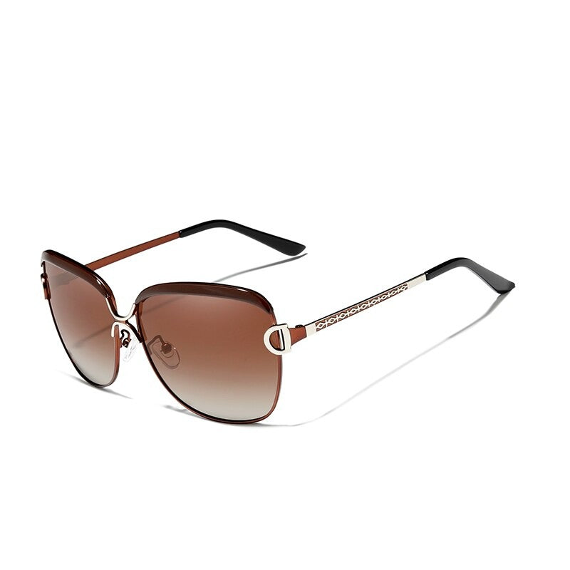 Women Gradient Polarized Lens Round Butterfly sunglasses