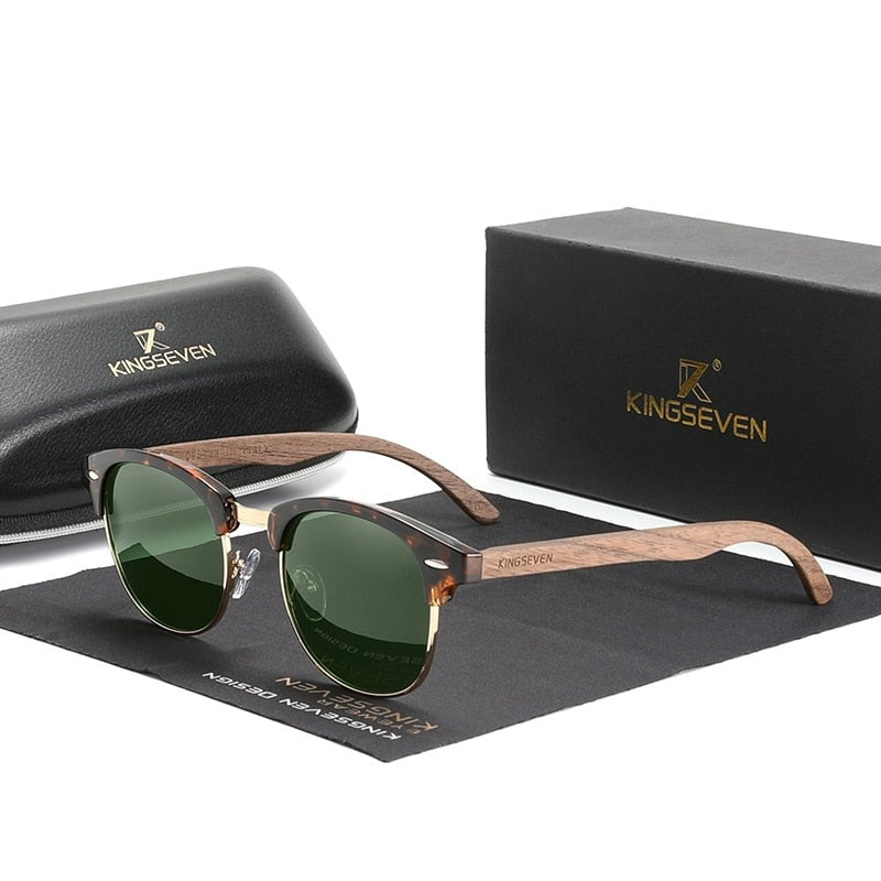 Handmade Black Walnut Wooden Polarized UV400 Sunglasses