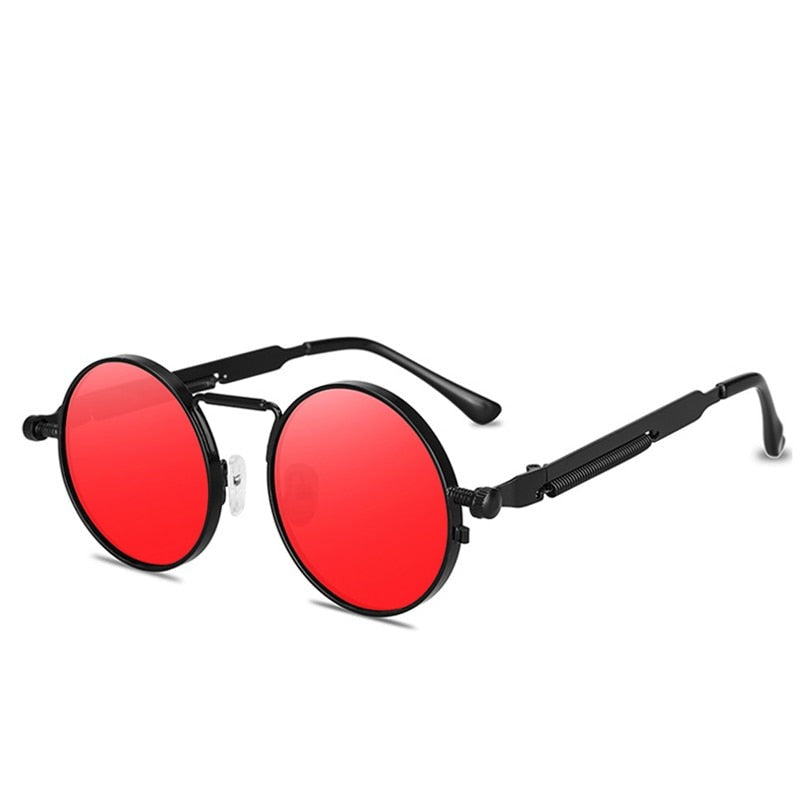 Vintage Punk Style Retro Round Metal Frame UV400 Sunglasses