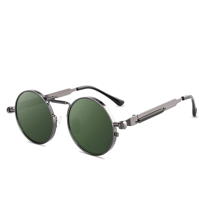 Vintage Punk Style Retro Round Metal Frame UV400 Sunglasses