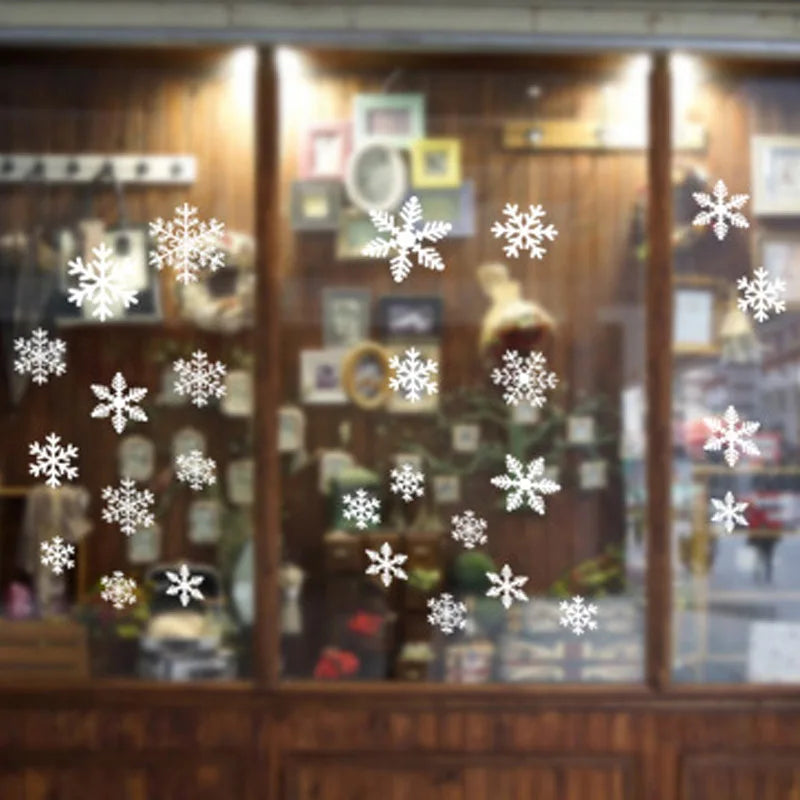 27pcs White Snowflake Window Decals Stickers Christmas Winter Room Decorations