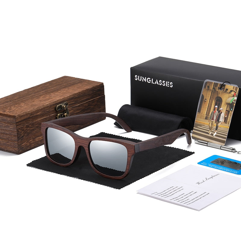 Natural Bamboo Wooden Sunglasses Handmade Polarized Glasses