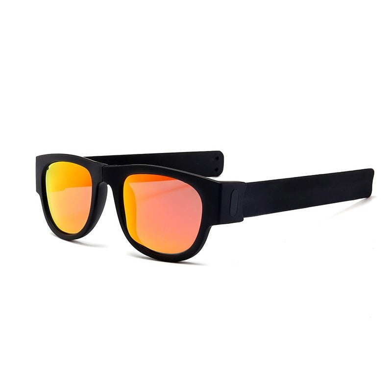 Mirror Men Polarized Folding Sunglasses Slap Sport Foldable Wristband Shades