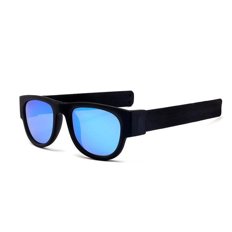 Mirror Men Polarized Folding Sunglasses Slap Sport Foldable Wristband Shades