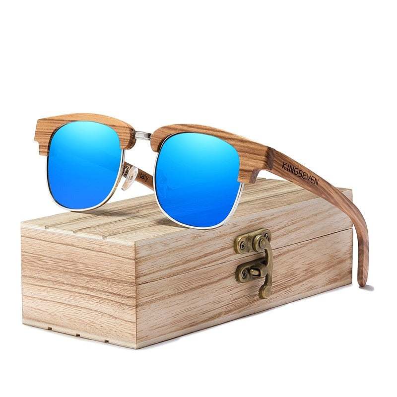 New Retro Wooden Natural Polarized Men Spring Hinge Sunglasses