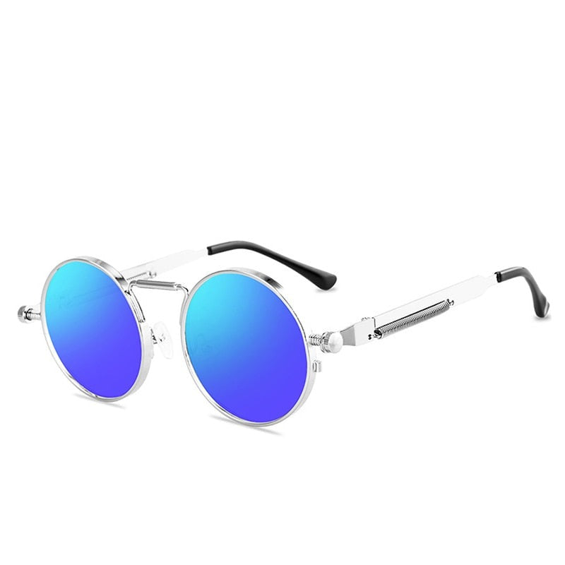 Vintage Punk Style Retro Round Metal Frame UV400 Sunglasses