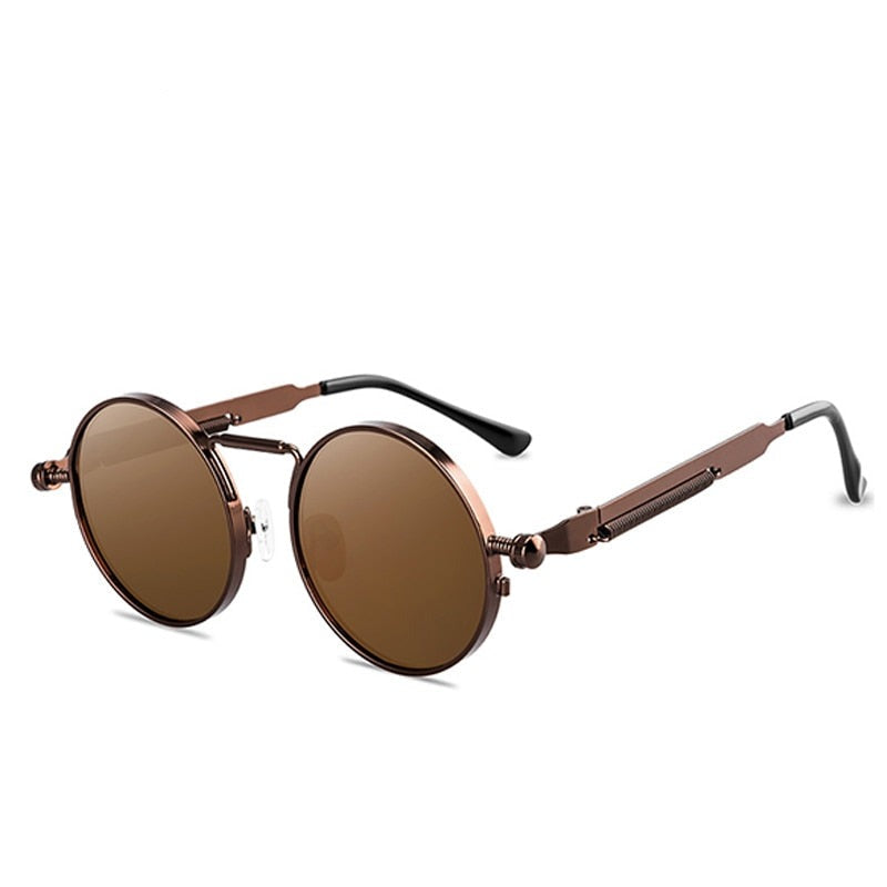 Vintage Punk Style Retro Round Metal Frame UV400 Sunglasses