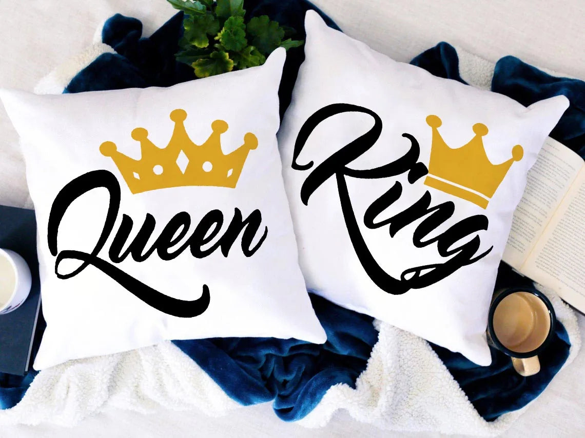 king &Queen pillow Personalized Decorative couple love pillowcase For Sofa