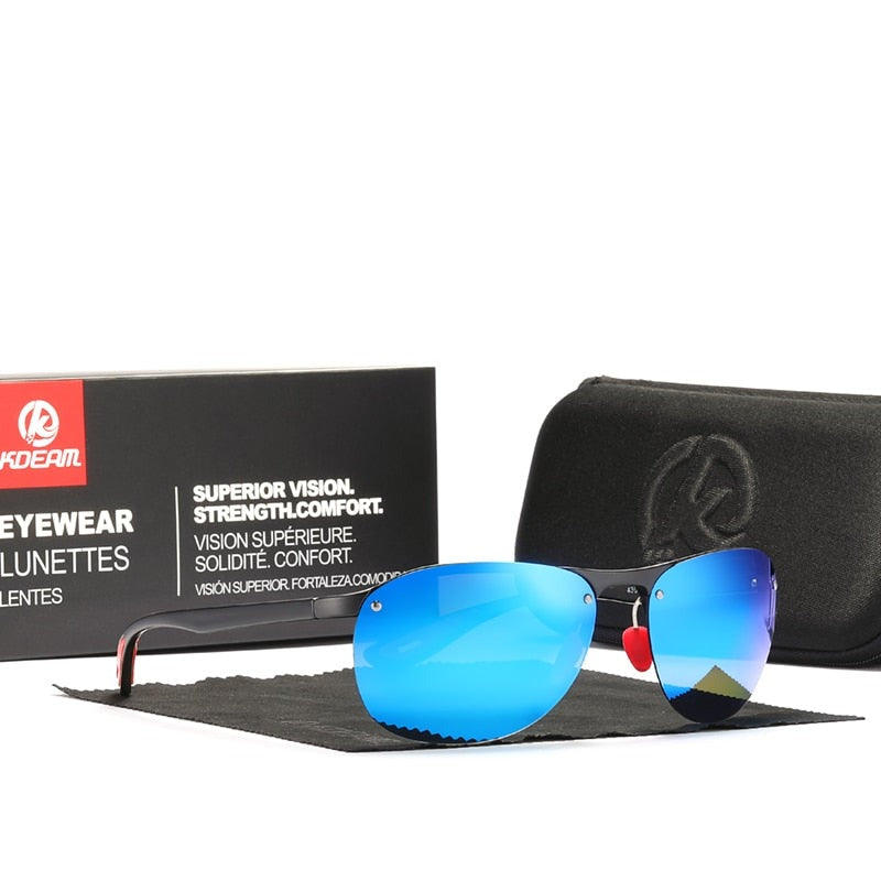Rimless Oval Polarized TAC Polarization Lenses Men Sunglasses