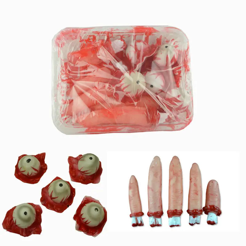 Horror Halloween Decoration Props Artificial Heart Tricky Brain Severed Finger Eyeball