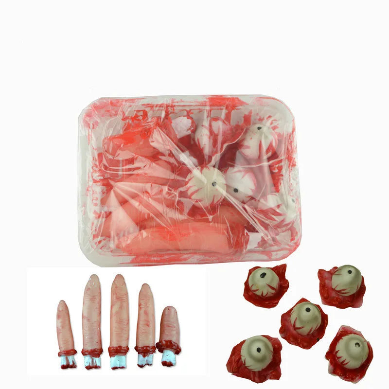 Horror Halloween Decoration Props Artificial Heart Tricky Brain Severed Finger Eyeball