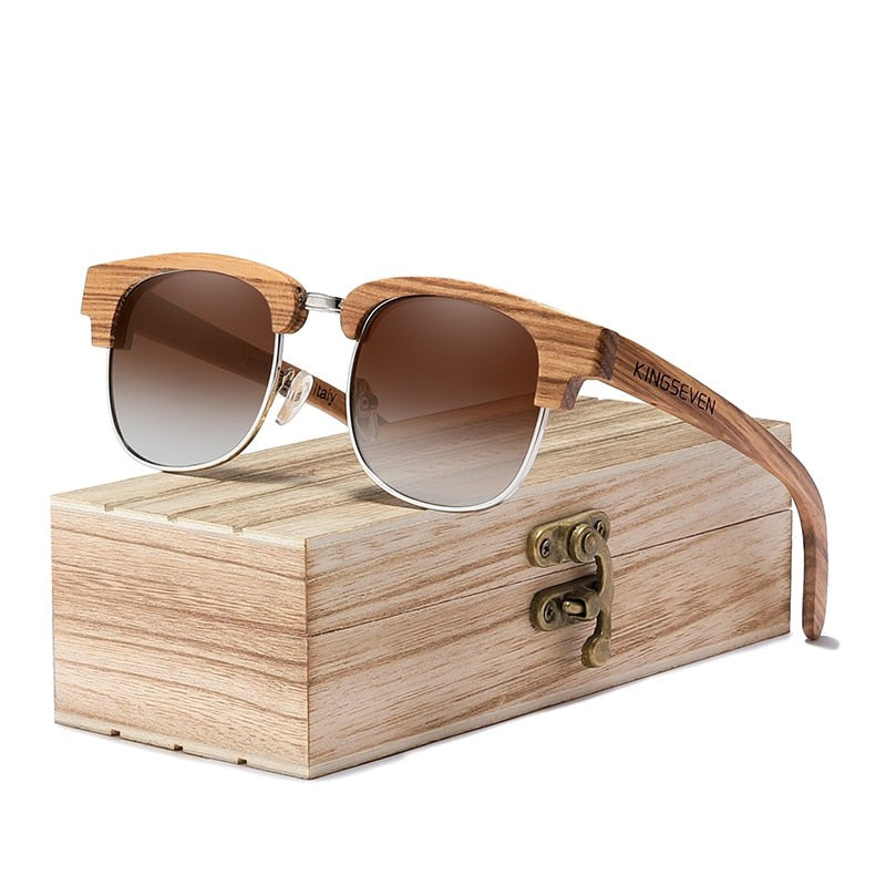 New Retro Wooden Natural Male Polarized UV Protection Sunglasses