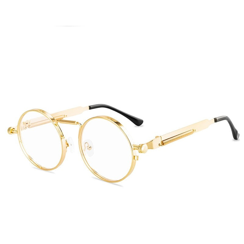 Vintage Punk Style Retro Round Metal Frame UV400 Sunglasses