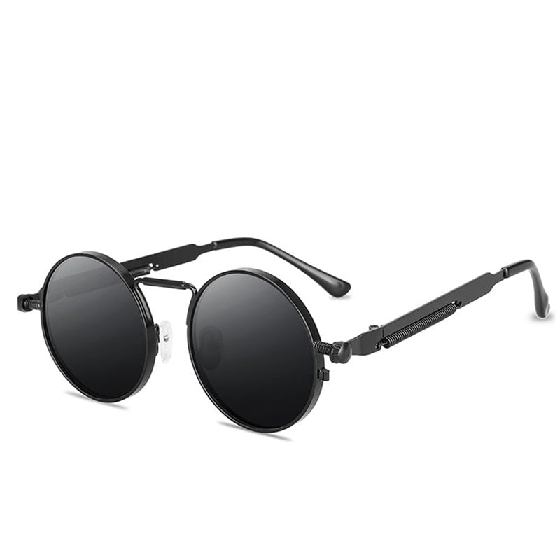 Vintage Punk Style Retro Round Metal Frame UV400 Sunglasses