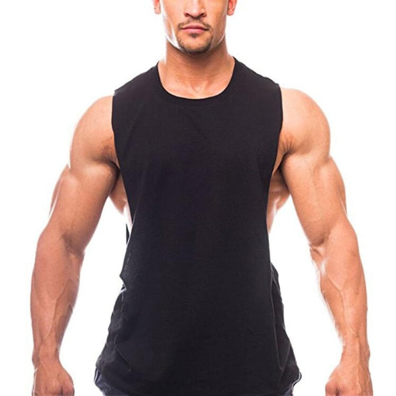 Brand Just Gym Clothing Fitness Men Sides Cut Off T-shirts Workout Sleeveless Vest