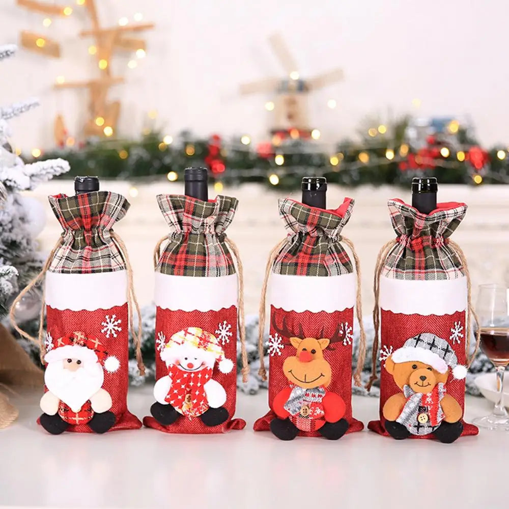Christmas Wine Bottle Set Merry Christmas Decor Christmas Ornaments