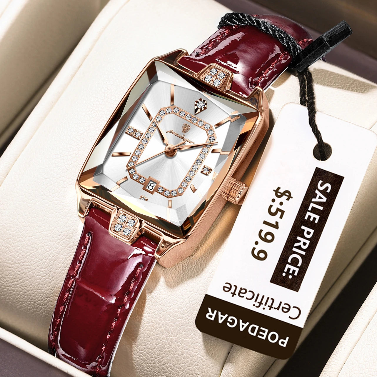 POEDAGAR Luxury High Quality Women Wristwatch Waterproof Date Rectangle Watch