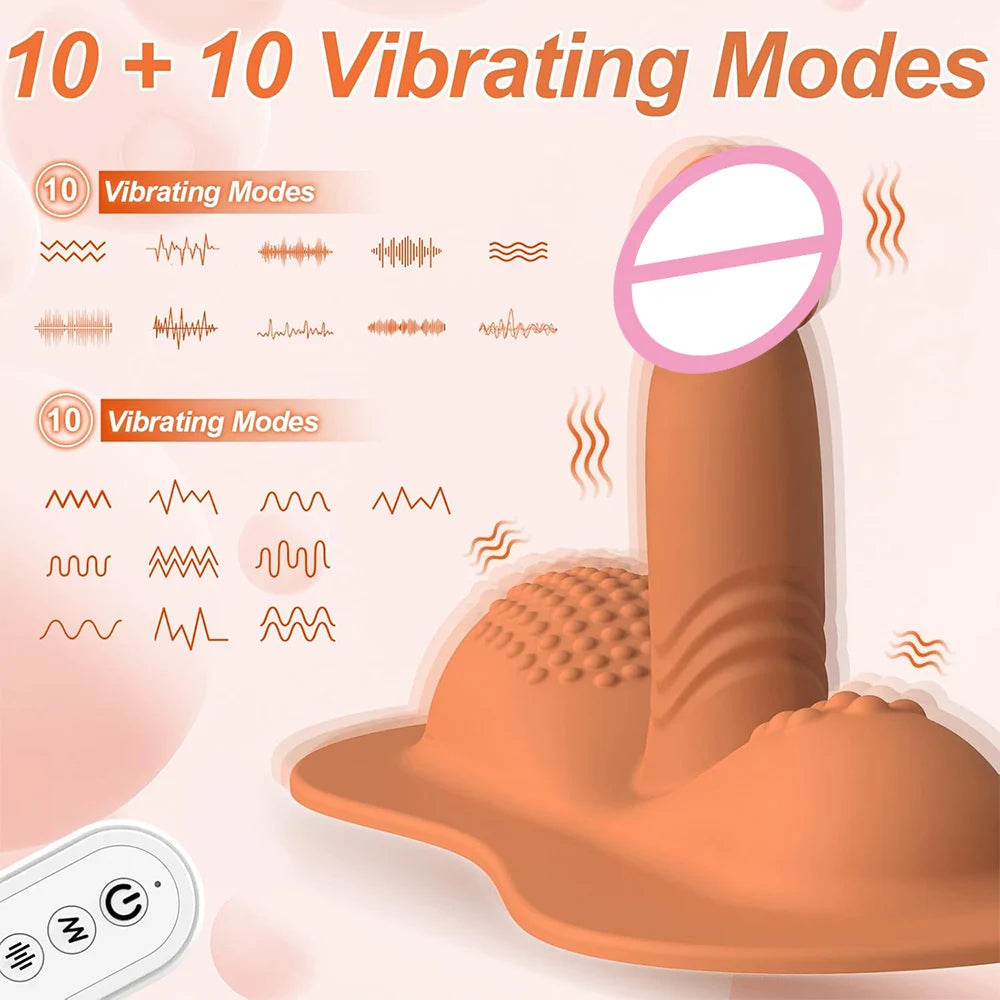 Big Sit and Ride Vibrators Dildo Remote Control Clit Anal G Spot Stimulator