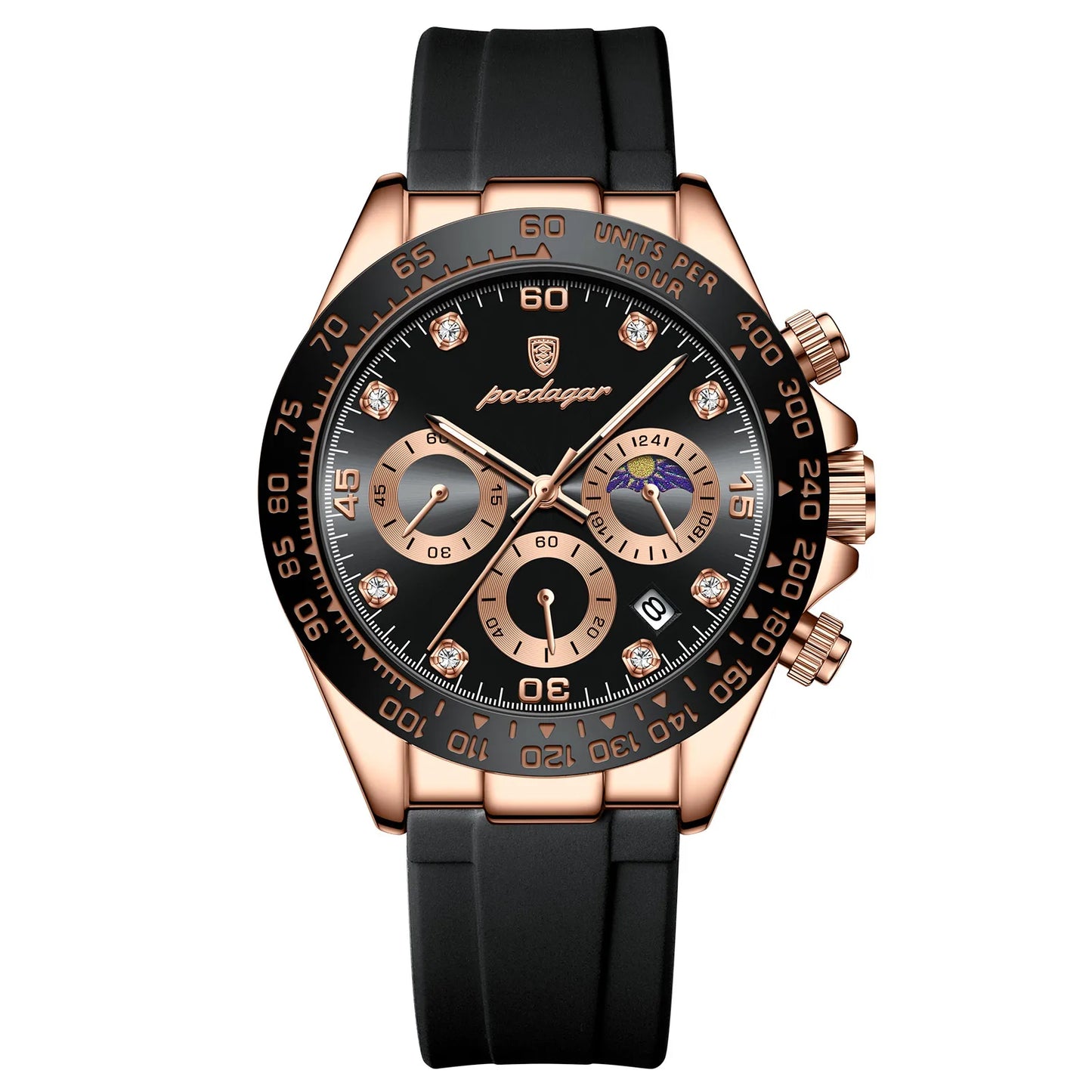 POEDAGAR Luxury Men Wristwatch Waterproof Luminous Date Men's Watch