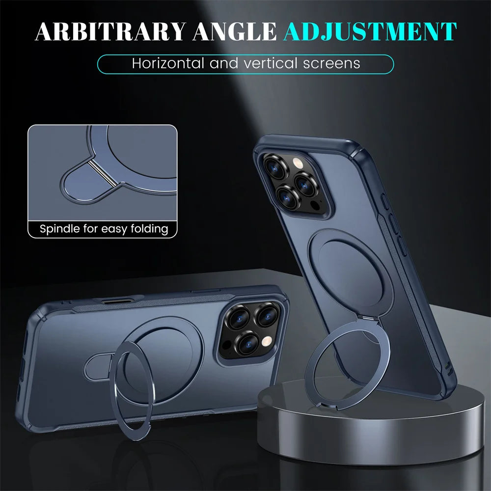 Fold Magnetic Stand Phone Case For iPhone 15 16 17 Pro Max 16E 14