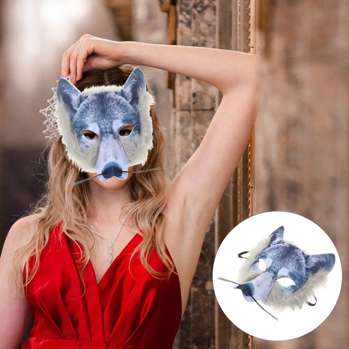 Halloween Party Mask Scary Wolf Mask PVC Animal Face Mask Cosplay Prop