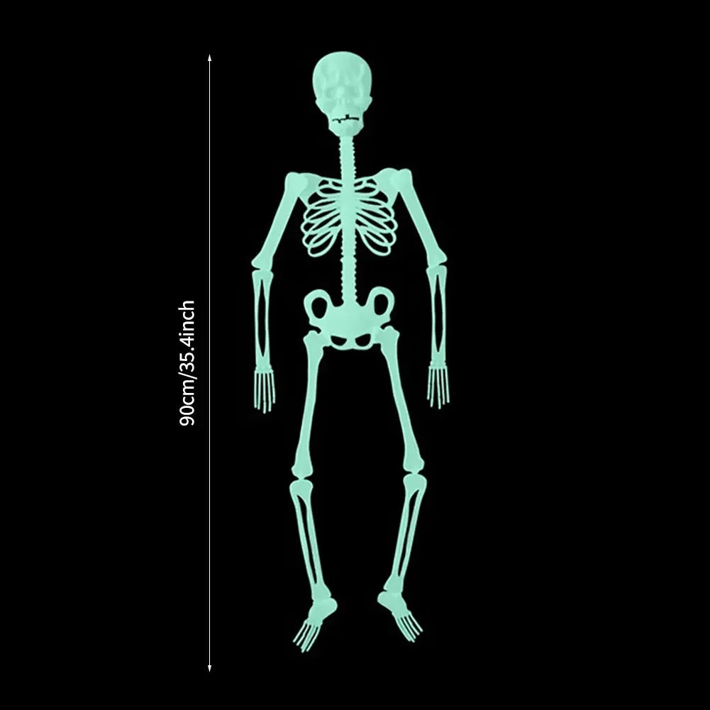 Scary Halloween Props Luminous Hanging Skeleton Halloween Party Glow Fake Skull