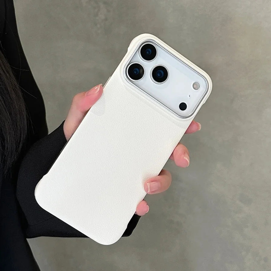 Fashion Matte Frameless Leather Case for iPhone 17 16 15 14 Pro Max Air