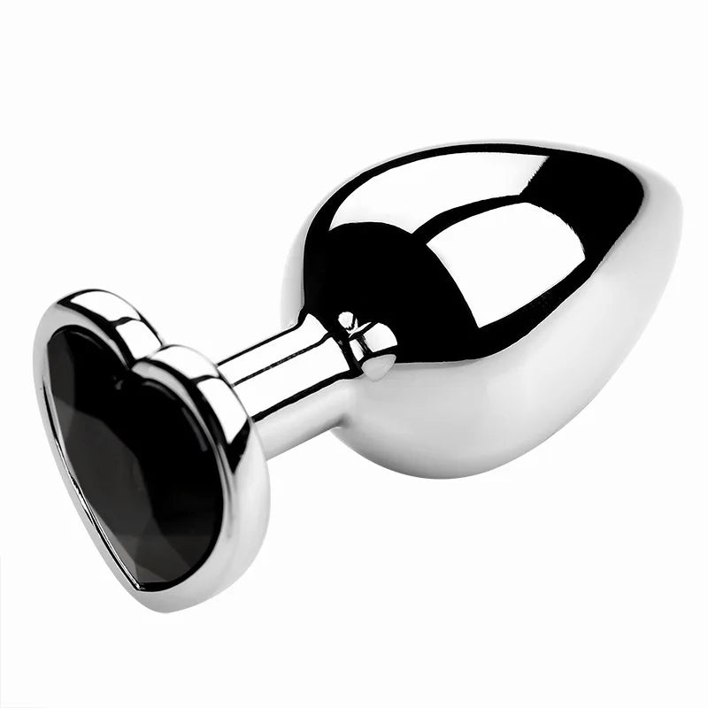 Three sizes Heart-shaped anal plug Stainless steel crystal anal plug Anal sex toy