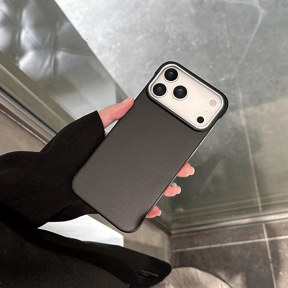 Fashion Matte Frameless Leather Case for iPhone 17 16 15 14 Pro Max Air