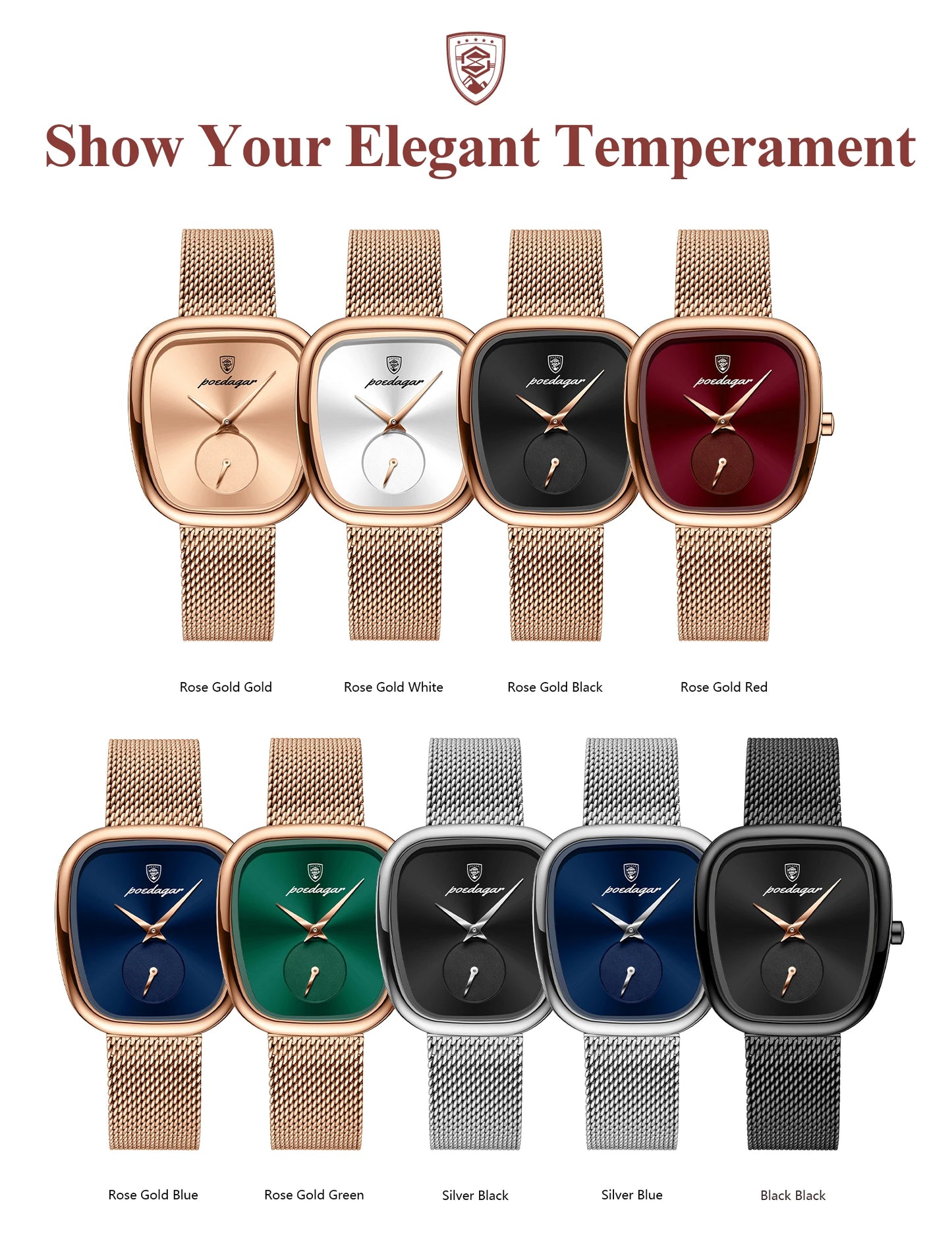 POEDAGAR Luxury Fashion Elegant Ladies Watch Waterproof Watch for Woman