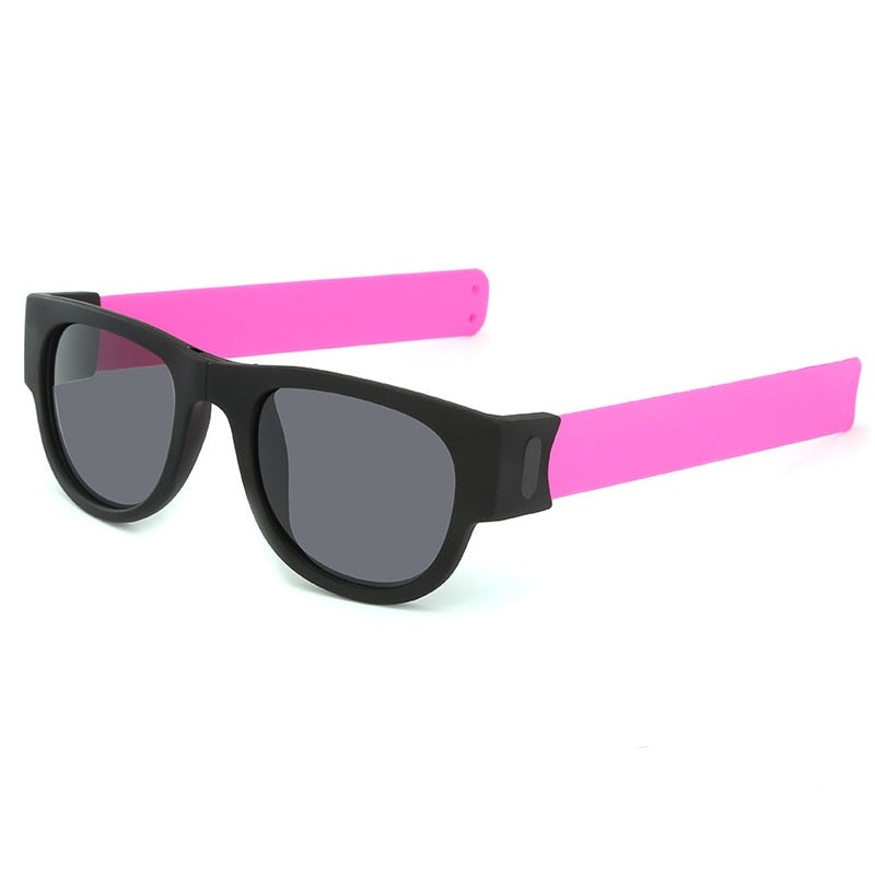 Mirror Men Polarized Folding Sunglasses Slap Sport Foldable Wristband Shades