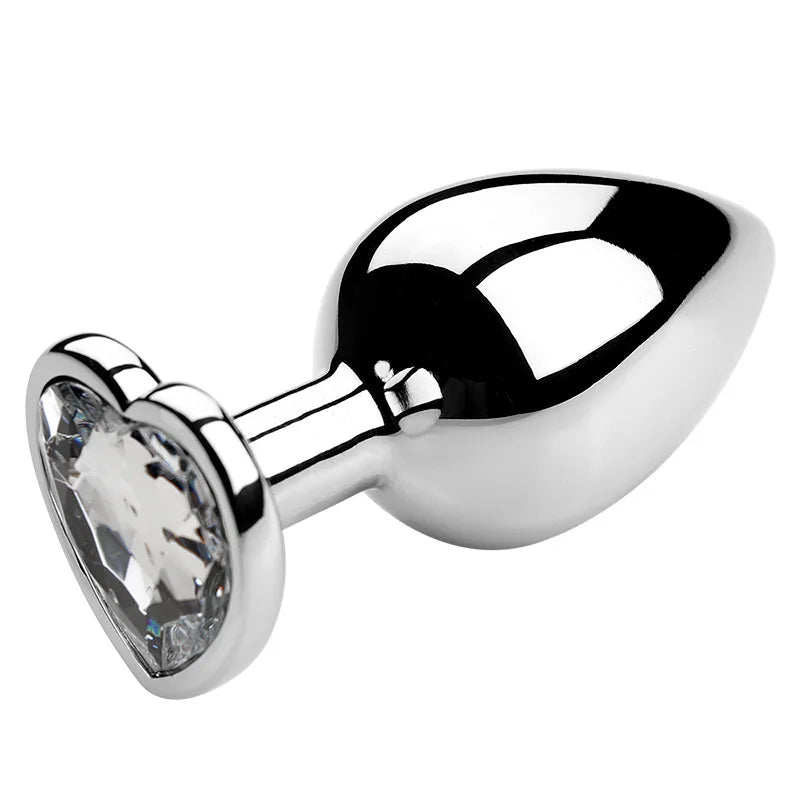 Three sizes Heart-shaped anal plug Stainless steel crystal anal plug Anal sex toy